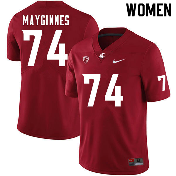 Women #74 Dylan Mayginnes Washington Cougars College Football Jerseys Sale-Crimson